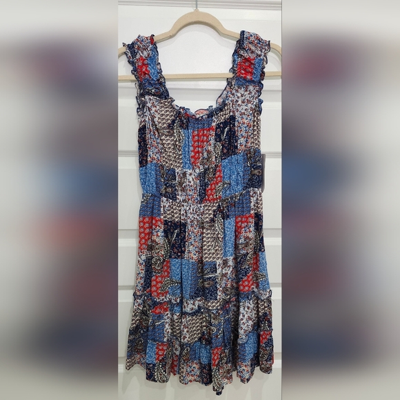 NWT Patchwork Midi Dress - Multicolor - Picture 1 of 9
